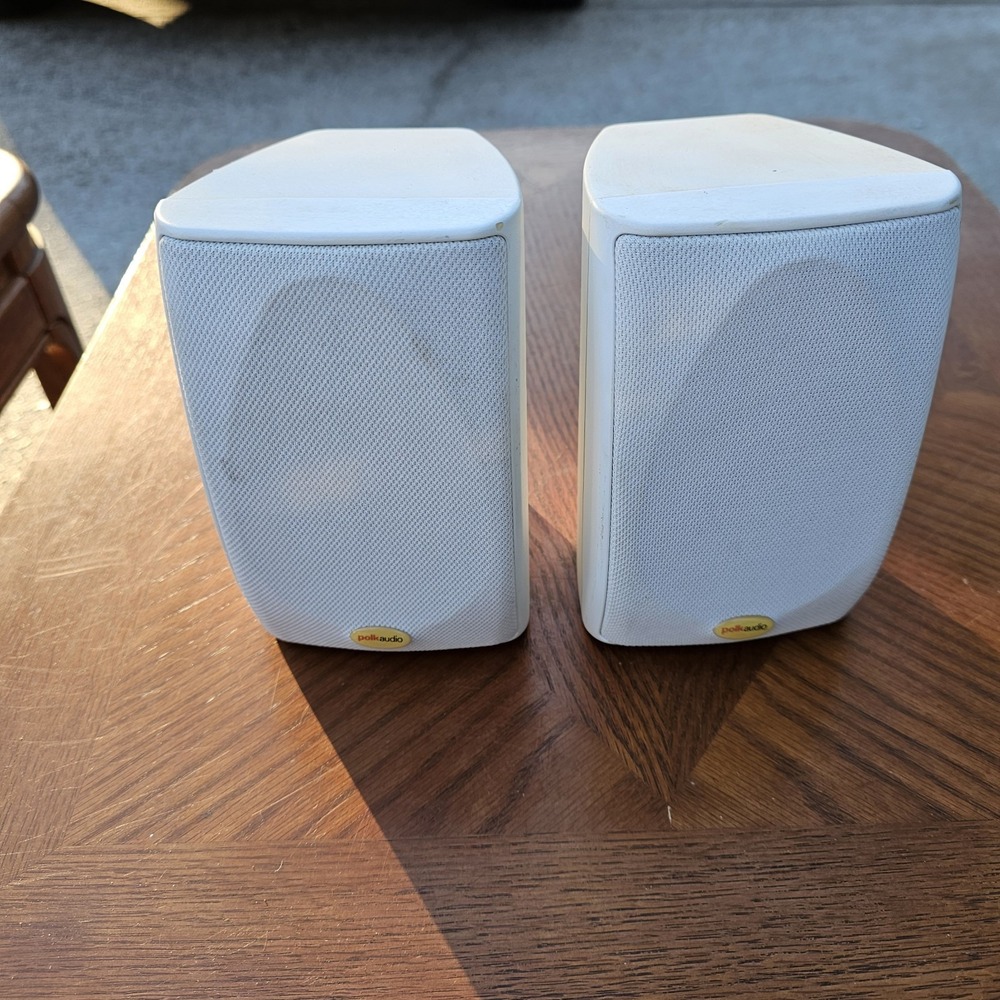 Polk Audio RM6751 Satellite Stereo Speaker White 20W Front or Rear TESTED‎ Set 2